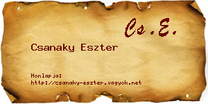 Csanaky Eszter névjegykártya